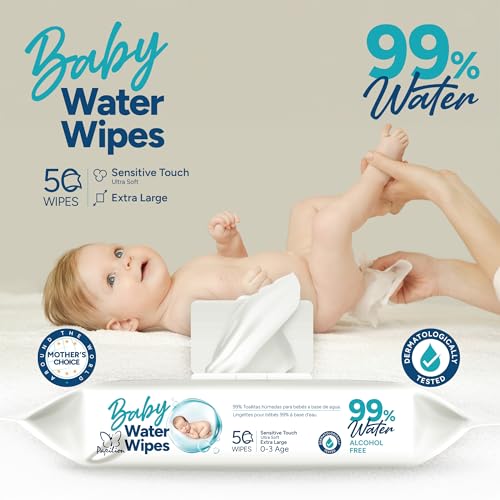Image of PAPILION 99% Water Baby Wipes, Extra Large Diaper Wipes for Sensitive Skin, Fragrance-Free, Dermatologically Tested, Soft & Durable Fabric, Flip-Top Pack, Gentle Cleansing, 50 PCS X 12 Units