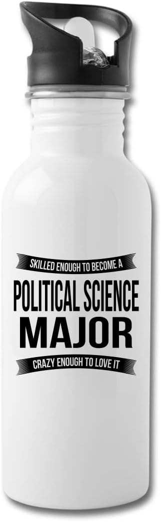 Funny Political Science Major Water Bottle For Men Women New Job Gifts Appreciation 20 fl oz Bottle White