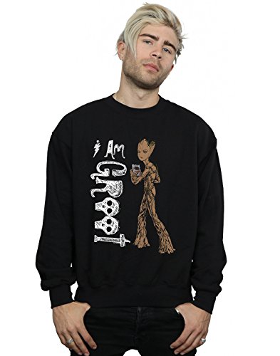 Marvel Men's Avengers Infinity War I Am Teenage Groot Sweatshirt Black Medium