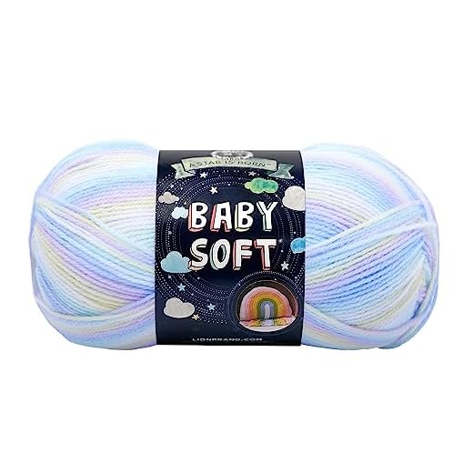 Lion Brand Yarn (1 Skein) Babysoft Baby Yarn Yarn, Pastel Print
