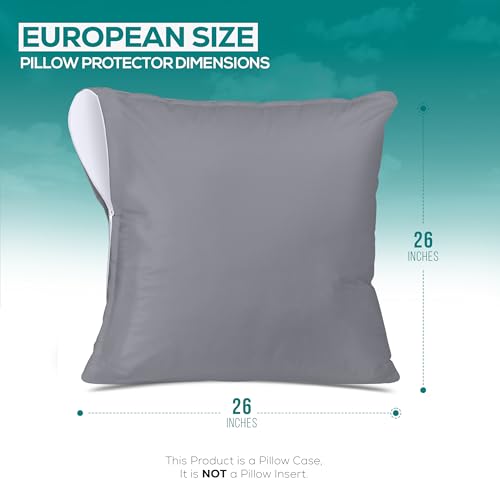 Image of Utopia Bedding 2 Pack Waterproof Throw Pillow Protectors with Zipper 26 x 26 Inches (Gray), Bed Bug Proof Pillow Case Covers, Moisture Wicking Pillow Encasements