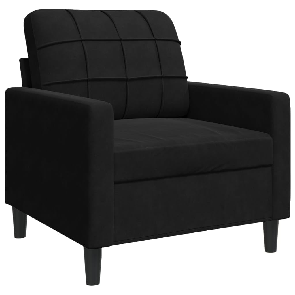 Générique Ensemble de canapés 3pcs et Coussins et traversins Noir Velours,Meubles,Canapés,Noir,68.2 KG,3278456