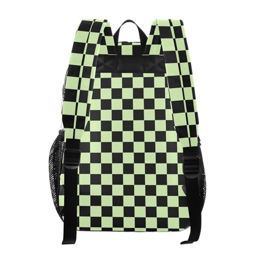 Funny Black Green Checkered Plaid Clear Backpack Heavy Duty See Through Transparent PVC BookBag for Kids Boy Girl Adult School Work3