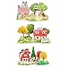 HEALLILY 3 Ensembles 3D Jigsaw Puzzle Jouet Maison de Campagne Agricole Zoo Forme Moussant Papier Carte Blocs de Construction Montessori Puzzles Casse- Tête Pièces Jouets pour Enfants Jouet