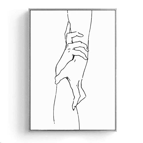 Mains aimantes impression sur toile triptyque symbole amour et union - 4