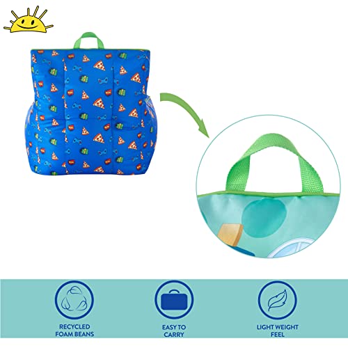 Idea Nuova Ryan's World Toddler Nylon Bean Bag Chair with Piping & Top Carry Handle Large