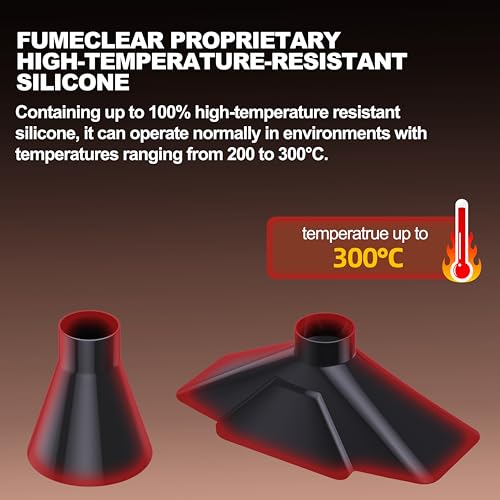 Image of Fumeclear Fume Extractor Silicone Hood 50mm Diameter, High Heat Resistance, Suitable for Laser Engraving and Soldering