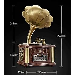 Phonographe rétro Gramophone Tourne-Disque Vinyle Platine Bluetooth Radio USB/FM avec Corne de cuivre Bronze Tourne-Disque phonographe rétro - Les Beatles, Paul McCartney, John Lennon, RIngo Starr, George Harrison Phonographe rétro Gramophone Tourne-Disque Vinyle Platine Bluetooth Radio USB/FM avec Corne de cuivre Bronze Tourne-Disque phonographe rétro – Image 5