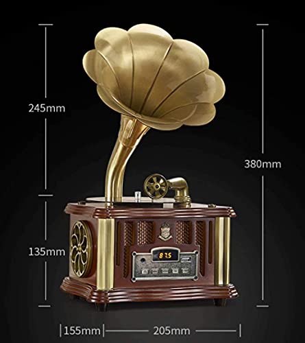 Phonographe rétro Gramophone Tourne-Disque Vinyle Platine Bluetooth Radio USB/FM avec Corne de cuivre Bronze Tourne-Disque phonographe rétro - Les Beatles, Paul McCartney, John Lennon, RIngo Starr, George Harrison Phonographe rétro Gramophone Tourne-Disque Vinyle Platine Bluetooth Radio USB/FM avec Corne de cuivre Bronze Tourne-Disque phonographe rétro – Image 6