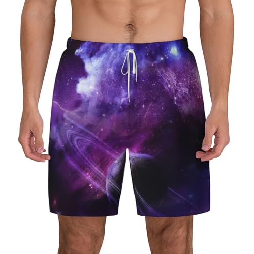 Short de bain pour la plage motif espace étoilé idéal pour vos pool parties