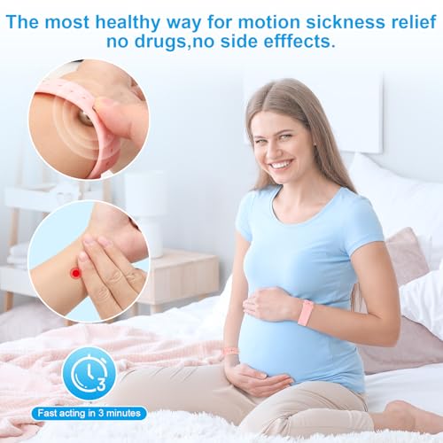 Image of Motion Sickness Bracelets for Adults & Kids Sea Sickness Wristbands for Travel Anti Nausea Bands for Motion & Morning Sickness Relief for Pregnant Women-Ideal for Car Air Cruise Travel-Anchor Blue