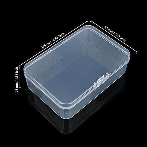 Image of 8 Pack Rectangular Clear Plastic Storage Containers | Hinged Lid, For Beads and Small Craft Items, 4.92 x 3.35 x 1.38 inch