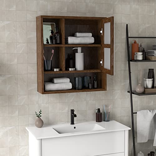 Purbambo Bathroom Wall Cabinet With Mirror, Bamboo Wall Medicine Cabinet With Single Door, Bathroom Cabinet Above Toilet #TOP3