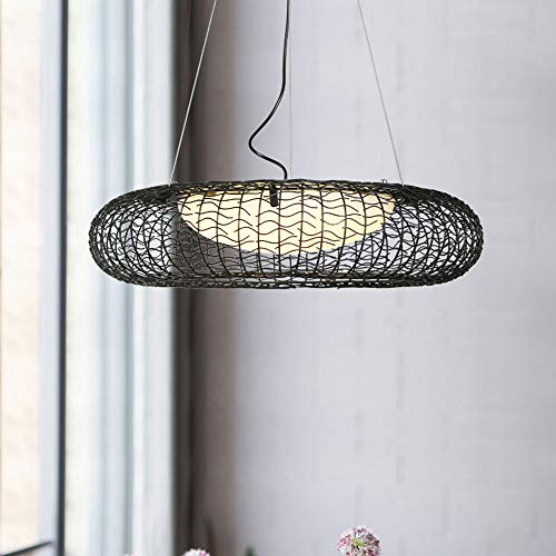 Plafonnier cage en fer rond avec LED à 3 couleurs pour café