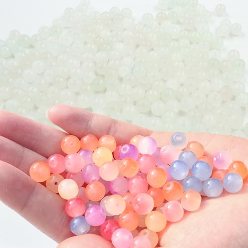 UV Color Changing Beads 100Pcs 8mm UV Beads Color Changing Sun Sensitive Bead Bead for Bracelet DIY Jewelry Making