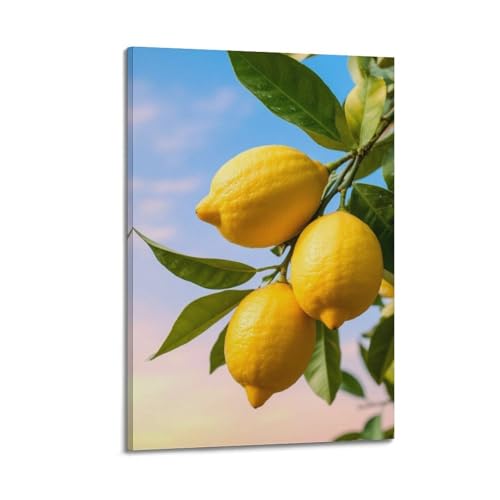 Poster mural fruits et citrons jaunes pour illuminer une cuisine moderne 40x60cm