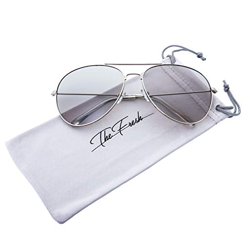 Image of The Fresh Classic Aviator Frame Light Color Lens XL Oversized Sunglasses Gift Box