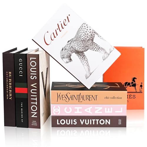 8 Pcs Decorative Faux Books for Home Decor Modern Fake Books for Coffee Table Bookshelf & Bedroom Stacked Book Set for Aesthetic Decor