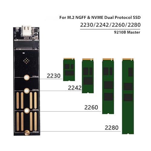 Placa Convertidores Dos Protocolos NVMe SATA para Expansión HDDs con Puerto USB 3.1 4