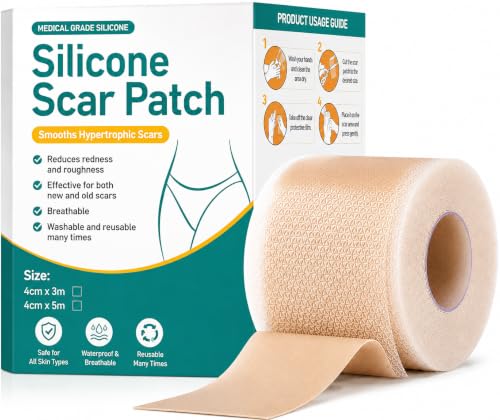 Silicone Scar Tape (4cm x 1.5m ) Soft Silicone Sheets Flexible & Reusable Skin Tape for Comfortable Daily Wear