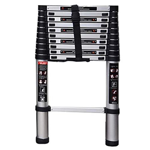 GLDGJMZ 17.72ft Telescopic Aluminium Ladder Multi-Purpose Extension Foldable & Non-Slip Design 330lbs Capacity Portable DIY Tool for Home Garden & Workshop