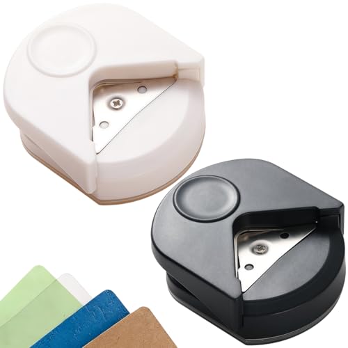 VRYNDH 2 Piezas Cortadora de Esquinas, Troqueladora para Láminas de Plastificar, Papel y Tarjetas de Visita, Cutter Redondeador de Precisión con Cuchilla de Acero