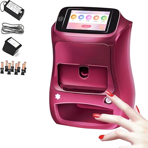 MLYYYDSS Máquina Inteligente para Pintar uñas 3D, Impresora portátil Digital móvil para decoración de uñas con Pantalla táctil, Belleza y Cuidado Personal para uñas en casa de niñas Pink