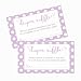 Purple Diaper Raffle Invitation Insert Card Baby Shower Game