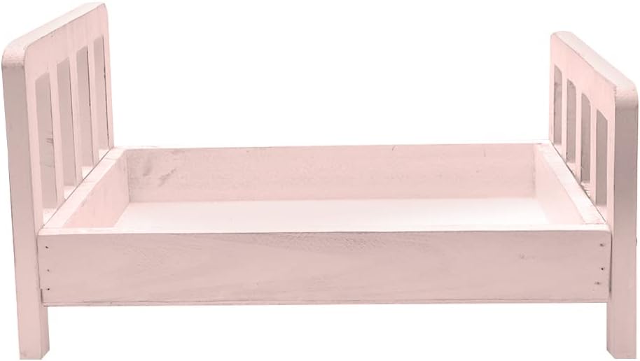 Baby Photography Bed Baby Photo Props White Wood Doll Bed Detachable Photo Background for Baby Photo Studio
