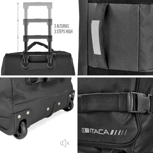 Miniatura 5 de Itaca - Maleta Cabina 55x40x20 Ligera Y Resistente, Ideal Como Maletas De Cabina, De Viaje O Mala Viagem, Diseño Compacto Y Funcional, Negro