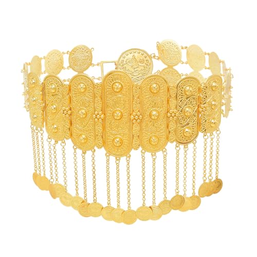 Golden Coins Metal Belt India Belly Dance Moroccan Waist Chain Afghan Turkish National Dress Body Jewelry For Women