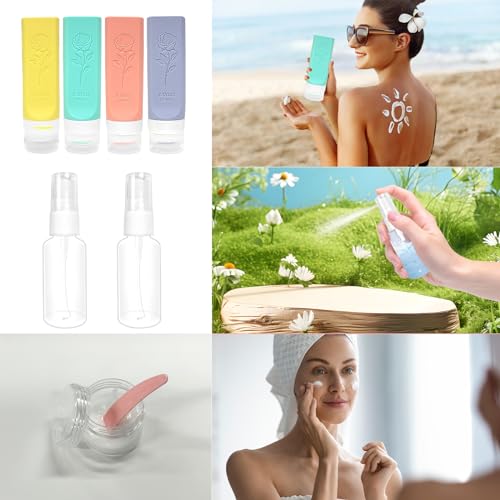 MEMOVAN 16 Pack Travel Bottles Set for Toiletries TSA Approved Travel Size Containers Squeezable Refillable Accessories for Conditioner Shampoo Lotion & Body Wash Liquids - Thumbnail 5