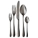 Produktbild WMF Sitello Besteck Set 6 Personen, Midnight-Edition, Essbesteck Set 30 teilig, Monobloc-Messer, Cromargan Edelstahl poliert, Hammerschlag, ergonomisch, glänzend