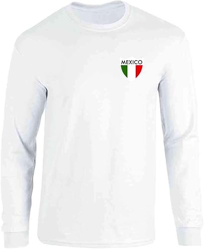 Pop Threads Mexico Futbol Soccer Retro National Team Football Long Sleeve Tee T-Shirt