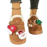 Confort hivernal : la tige en faux suède et la doublure en peluche gardent les pieds au chaud.La semelle épaisse et la semelle intérieure moelleuse offrent un confort pour la détente en intérieur.