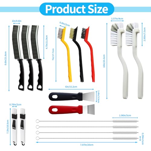 16Pcs Crevice Cleaning Brush Set, Hard Bristle Scrub Brushes for Gaps β image 7