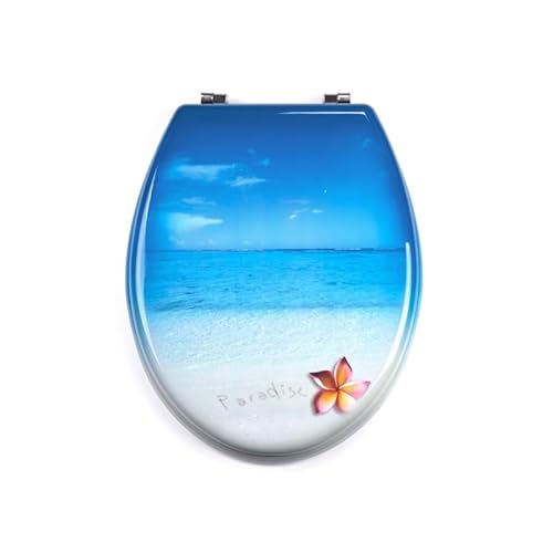 MSV 141255 Abattant WC Paradis en MDF, Acier Inoxydable, Multicolore, 30 x 20 x 15 cm