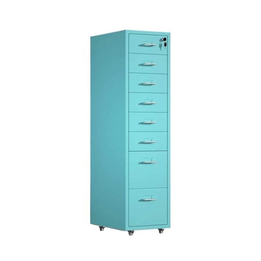 Slish Blue - Armadietto portadocumenti in metallo con serratura a 8 strati, multifunzione, per casa e ufficio, archiviazione dati sicura e design moderno