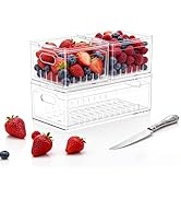 Tayuoo Transparent PET Fruit Draining and Washing colander food storage boxes plastic cookie cont...