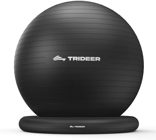 Trideer Yoga Ball Chair with Base for Office Desk, Exercise & Sta...