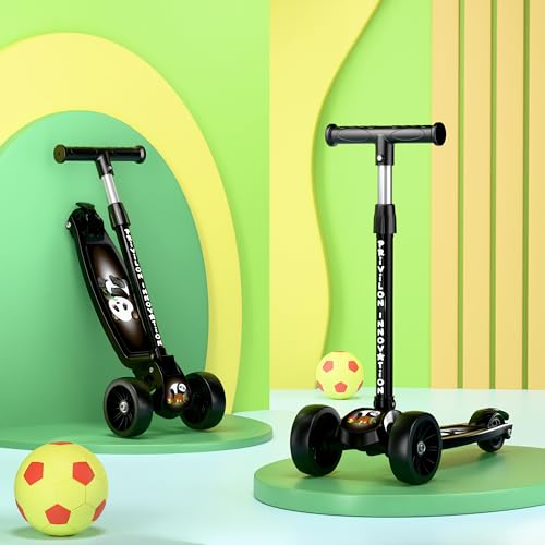 Image of Foldable Kick Scooter for Kids 3+ Years | Adjustable Height & Strong Frame | Durable PVC Wheels | Kick Skating Toy Cycle for Boys & Girls | Outdoor Fun Ride, 50Kg Capacity (Black)