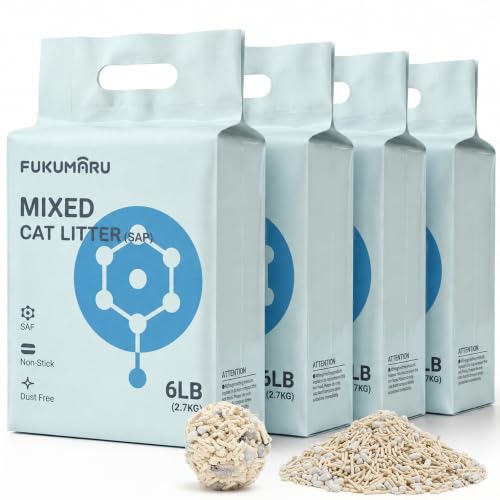 FUKUMARU Tofu Cat Litter, Super Ultra Absorbent, 12 LBS Clumping Cat Litter, Flushable, Natural, Lightweight, 99.9% Dust Free, Quick Clumping, Low Tracking, Odor Control (6lb x 2 Packs)
