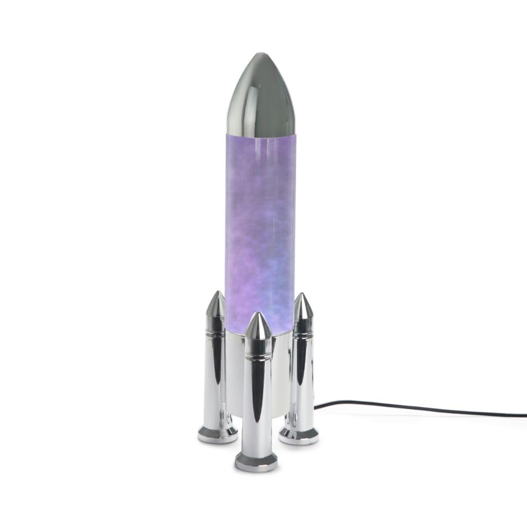 Lampe de bureau fusée Balvi argentée pour briser la monotonie d'un espace de travail
