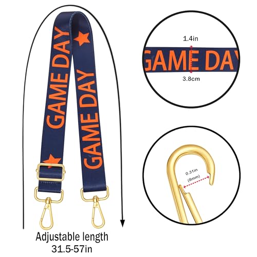 Image of Game Day Purse Strap Replacement Crossbody Wide Shoulder Strap Star Football Strap for Stadium Approved Clear Bag