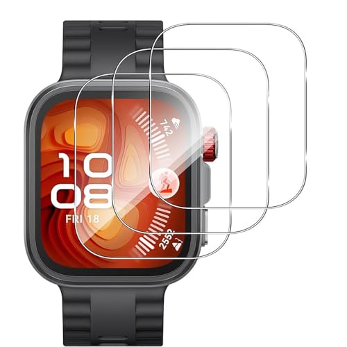 【3枚セット】For HUAWEI WATCH FIT 4 Pro 1.82インチ ガラスフィルム 保護フィルム 【Moahsiuny】日本旭硝子製 高硬度9H 気泡防止 防指紋 耐衝撃 飛散防止 貼り付け簡単 画面鮮やか 自動吸着