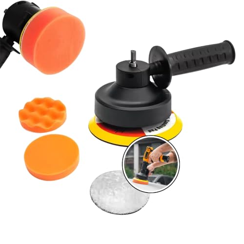 Kit Adaptador para Polimento Automotivo com 3 Boinas de Polir - Espuma e Lã - Compatível com Furadeira - Base 12,5cm Lumorix Lar