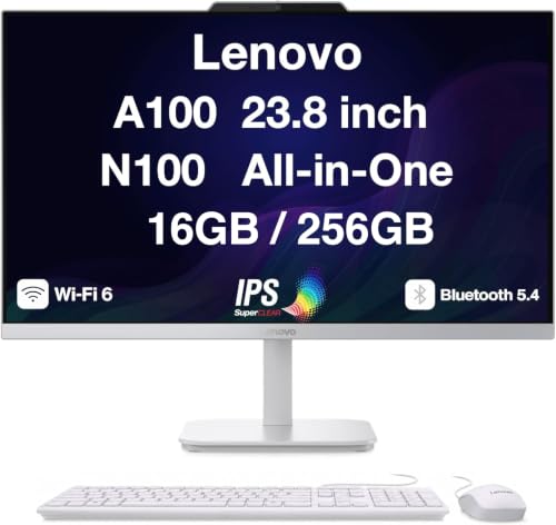 Image of Lenovo A100 24 inch FHD All-in-One Desktop Intel N100, 16GB DDR5, 256GB SSD