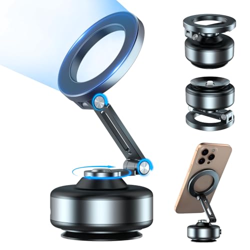 Kehuitry Upgrade Electric Vacuum Magnetic Phone Holder for Car 360 Rotating Car Phone Mount for iPhone 17pro/16/15/14/13 for Car/Mirror/Smooth Surfaces Gifts for Men Women