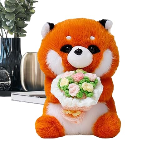 Genérico Peluche Animal - Muñeca con Ramo | Peluches De San Valentín - Juguete De Felpa Suave Y Abrazable Regalo Afectivo para Novia Esposa Niña En Cumpleaños Boda Navidad Y Día del Amor