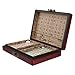 JRZTC Mahjong, mAh Jong Travel Mahjong Gioco Majong Tradizionale Cinese Portatile con Custodia in Pelle Antica